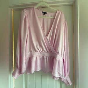 Express Light Pink Wrap Blouse